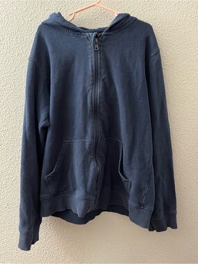 Pact 100% Organic Cotton Hand Me Down Zip Up Hoodie Sweater Blue Size 10/12